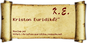 Kriston Euridiké névjegykártya